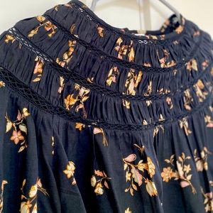 NWT boho crochet-yoke peasant blouse